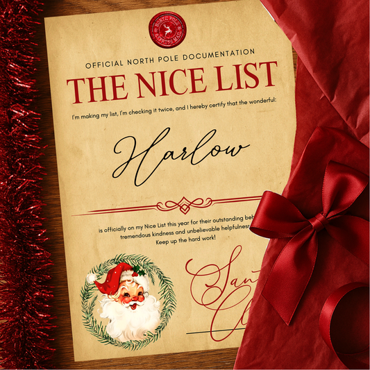 TRADITIONAL NICE LIST CERTIFICATE