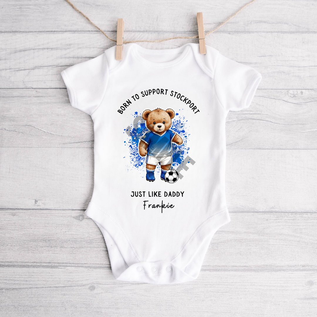 BORN TO SUPPORT STOCKPORT BABY VEST