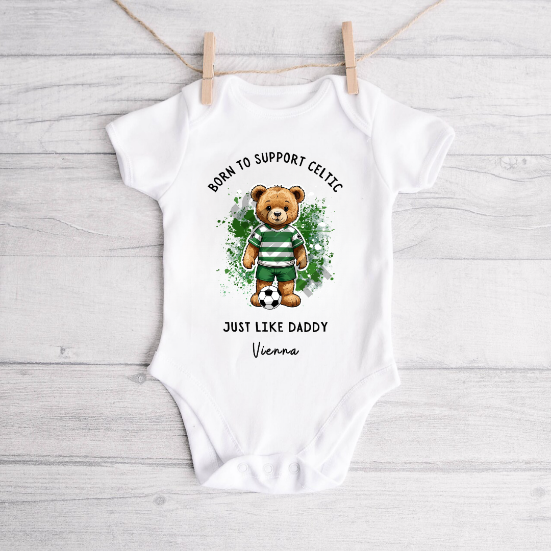 BORN TO SUPPORT CELTIC BABY VEST