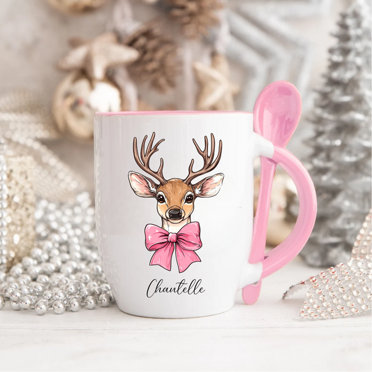 PINK CHRISTMAS MUG & SPOON