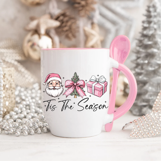 PINK CHRISTMAS MUG & SPOON