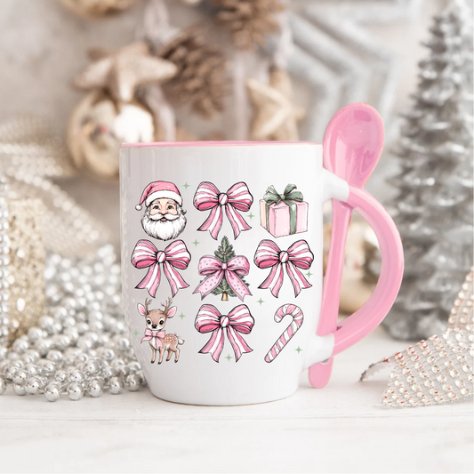 PINK CHRISTMAS MUG & SPOON