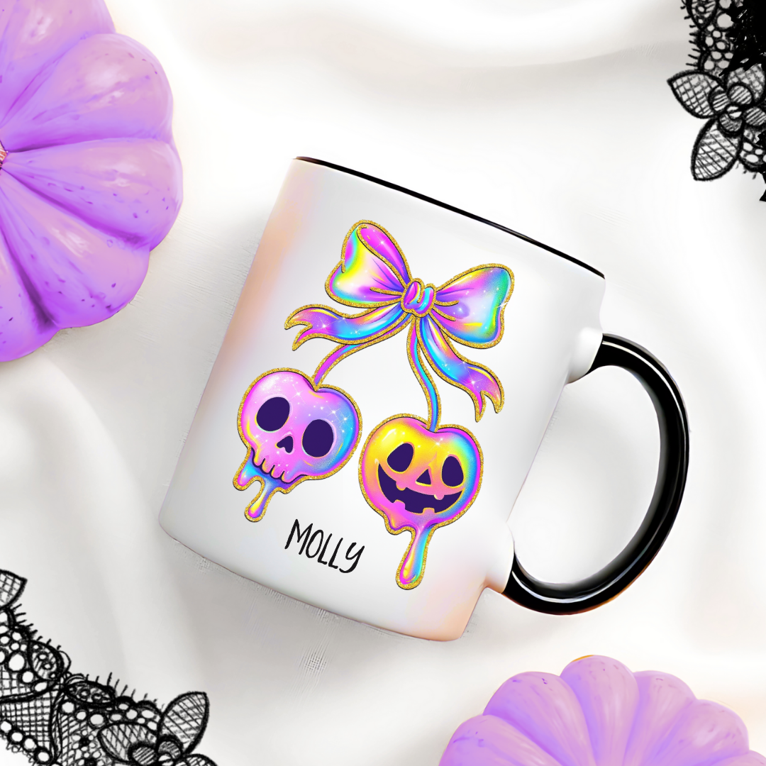 IRIDESCENT CHERRY SKULL MUG
