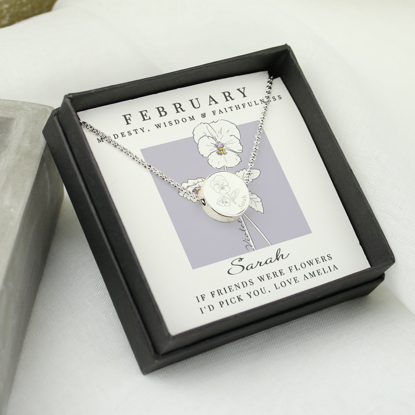 FEBRUARY FLOWER NECKLACE