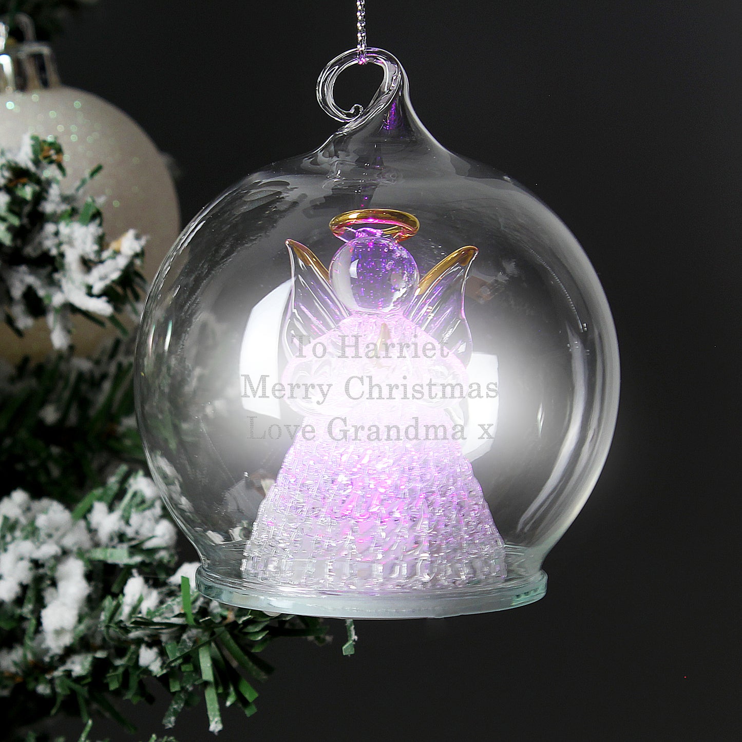 ANGEL LED GLASS BAUBLE