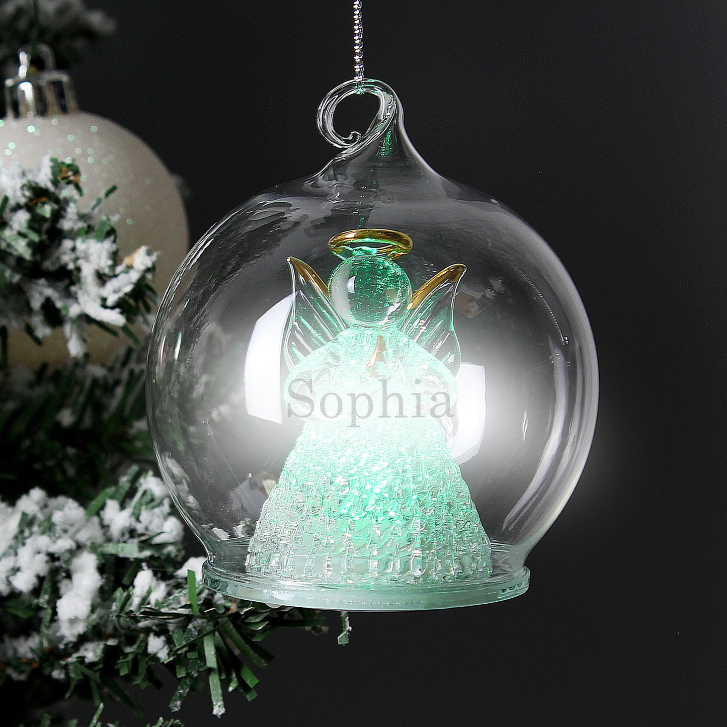 ANGEL LED GLASS BAUBLE