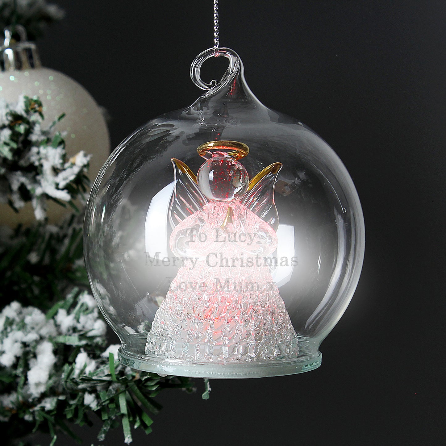 ANGEL LED GLASS BAUBLE