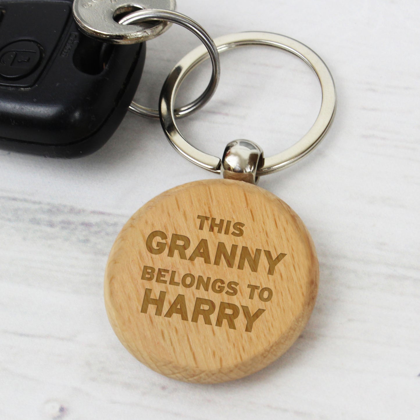 PERSONALISED WOODEN KEYRING