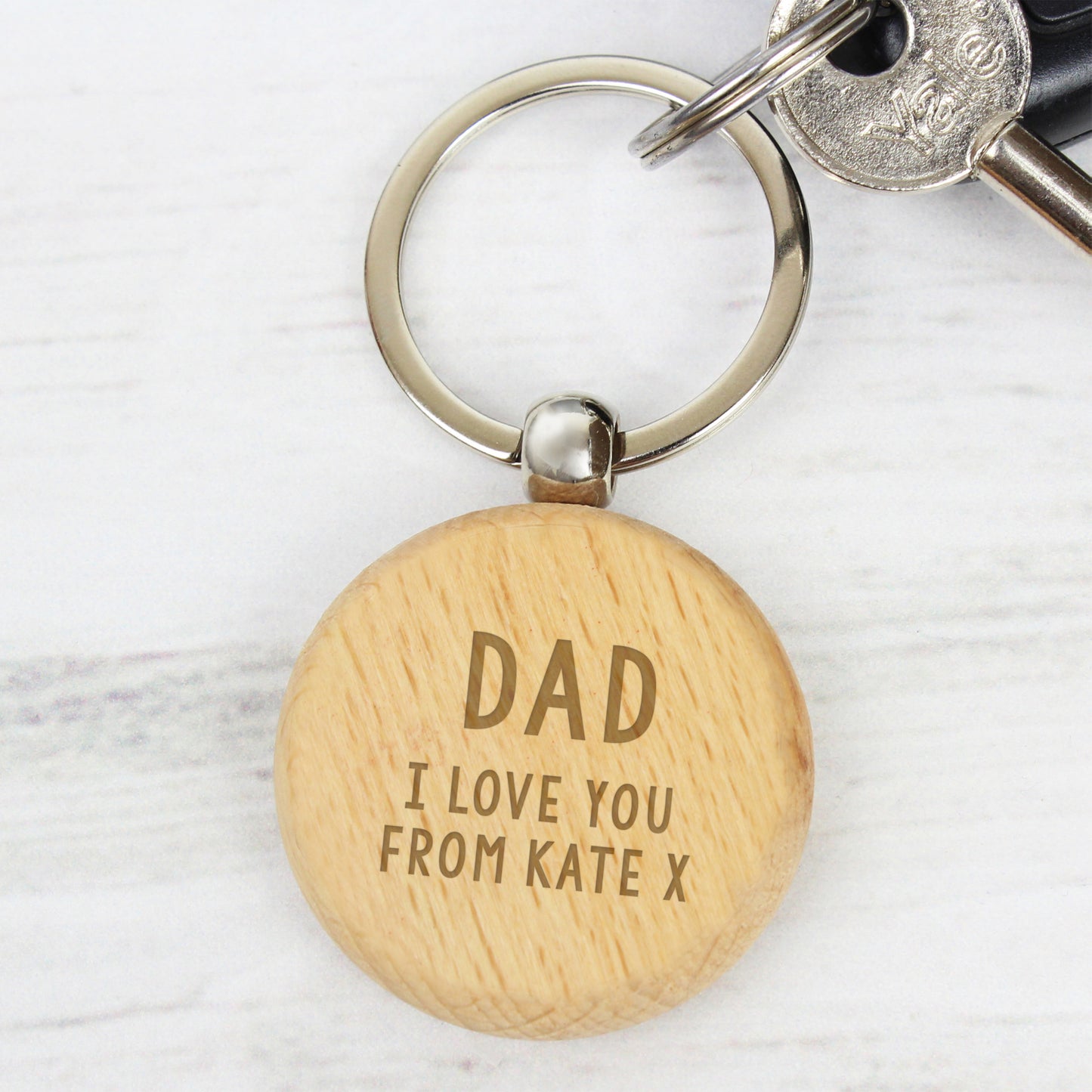 PERSONALISED WOODEN KEYRING