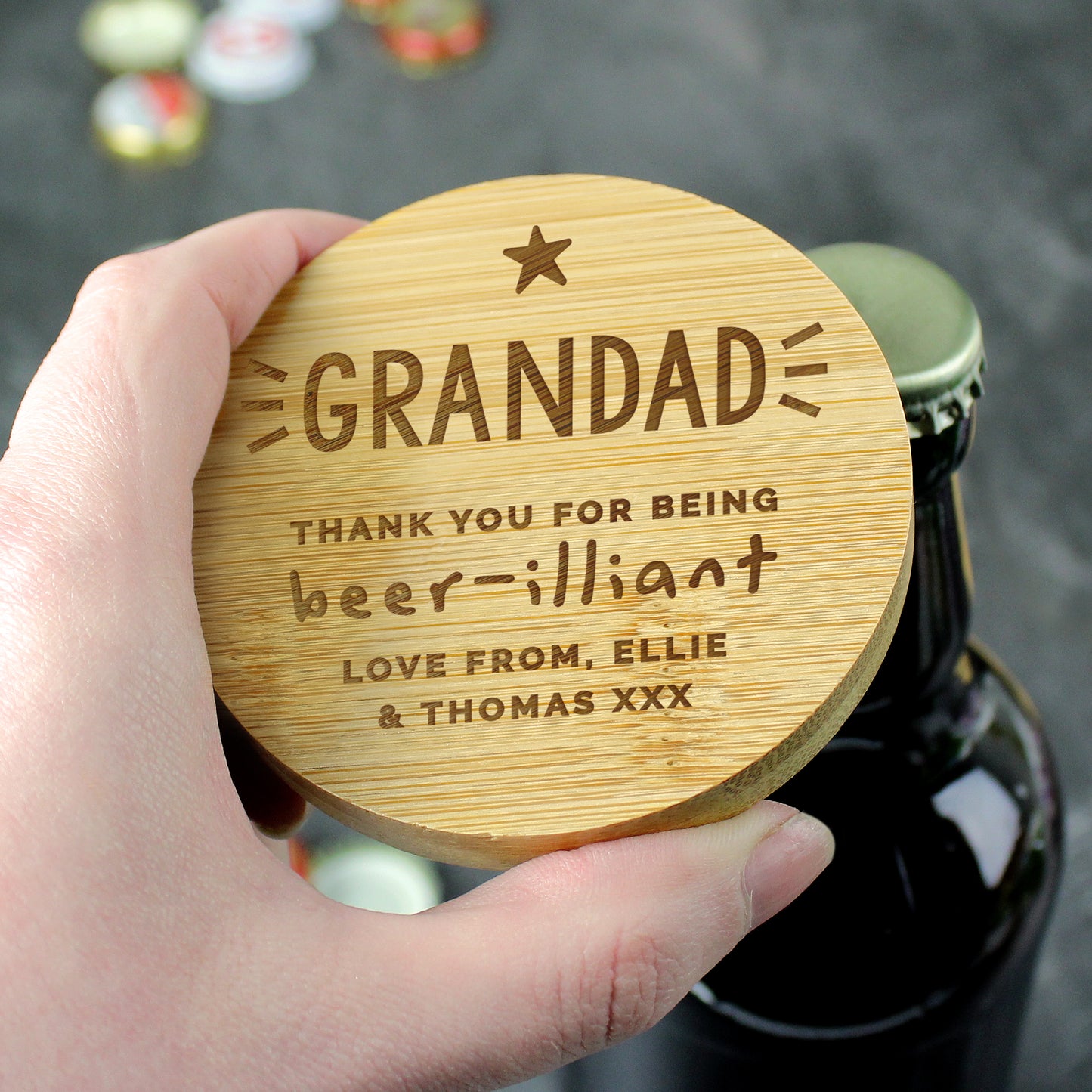 BAMBOO BOTTLE OPENER COASTER