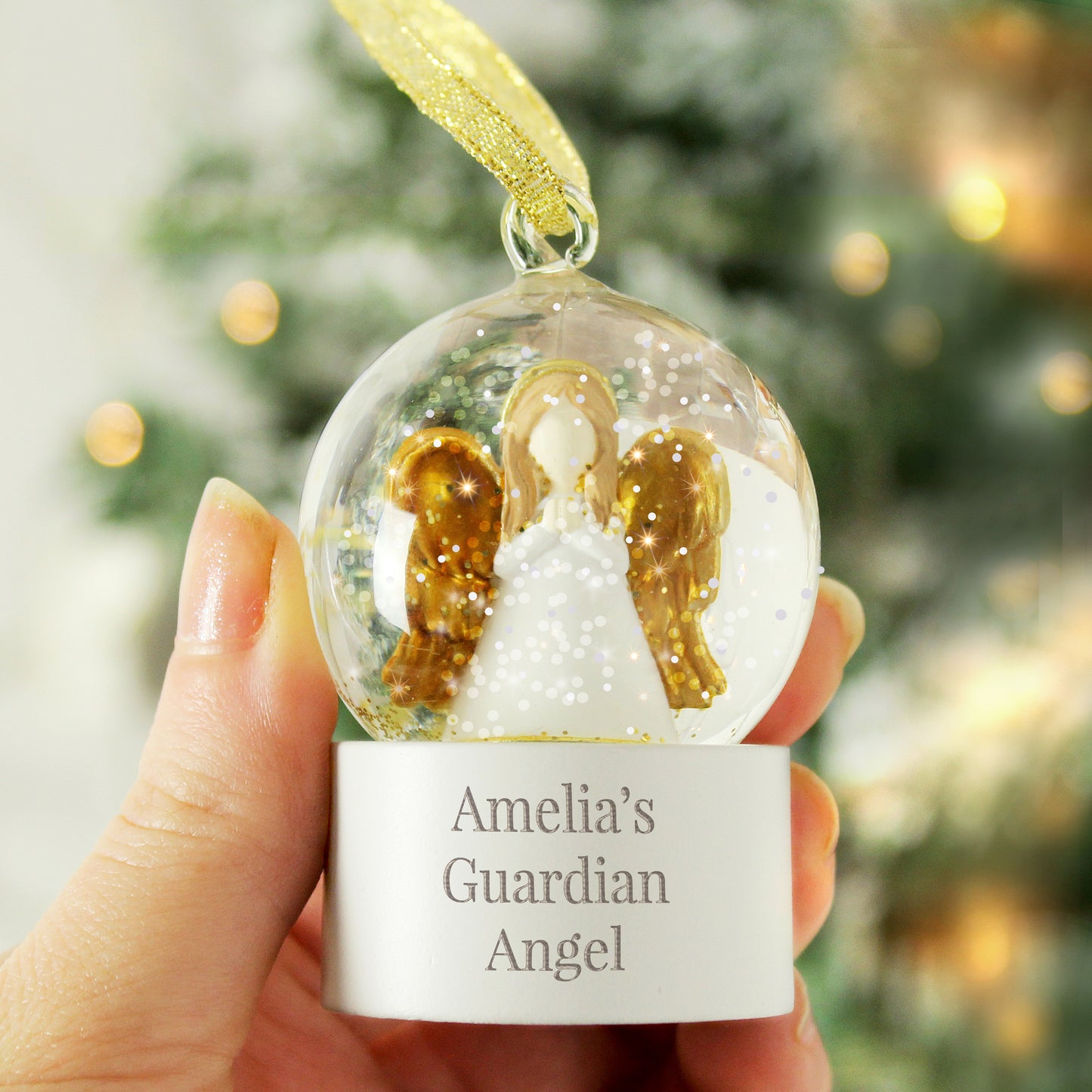 ANGEL SNOW GLOBE TREE DECORATION