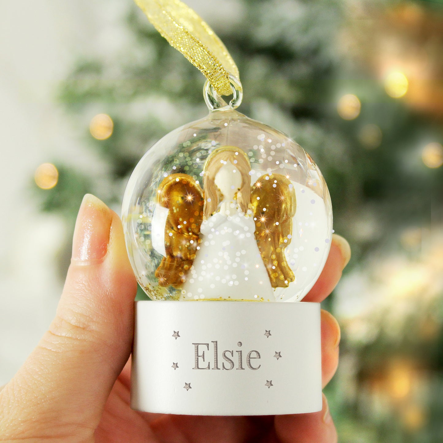 ANGEL SNOW GLOBE TREE DECORATION