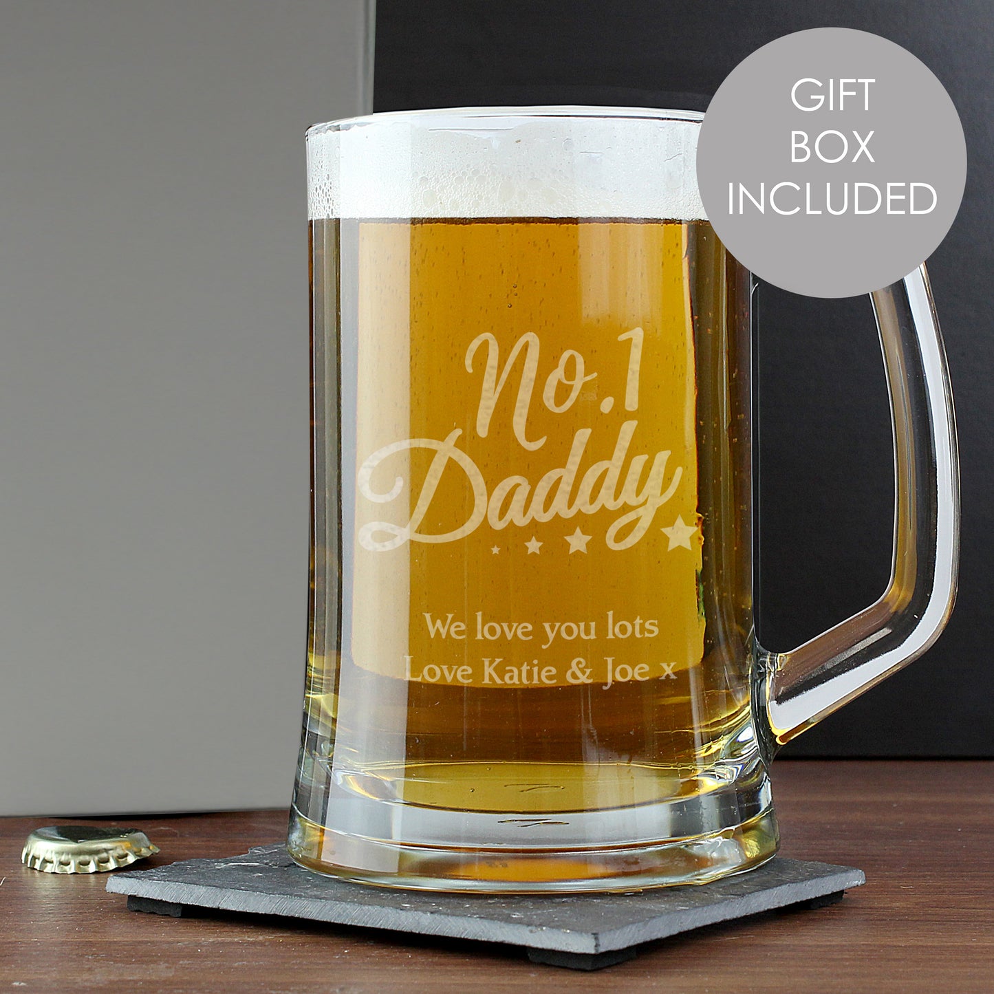 NO.1 DADDY GLASS PINT TANKARD