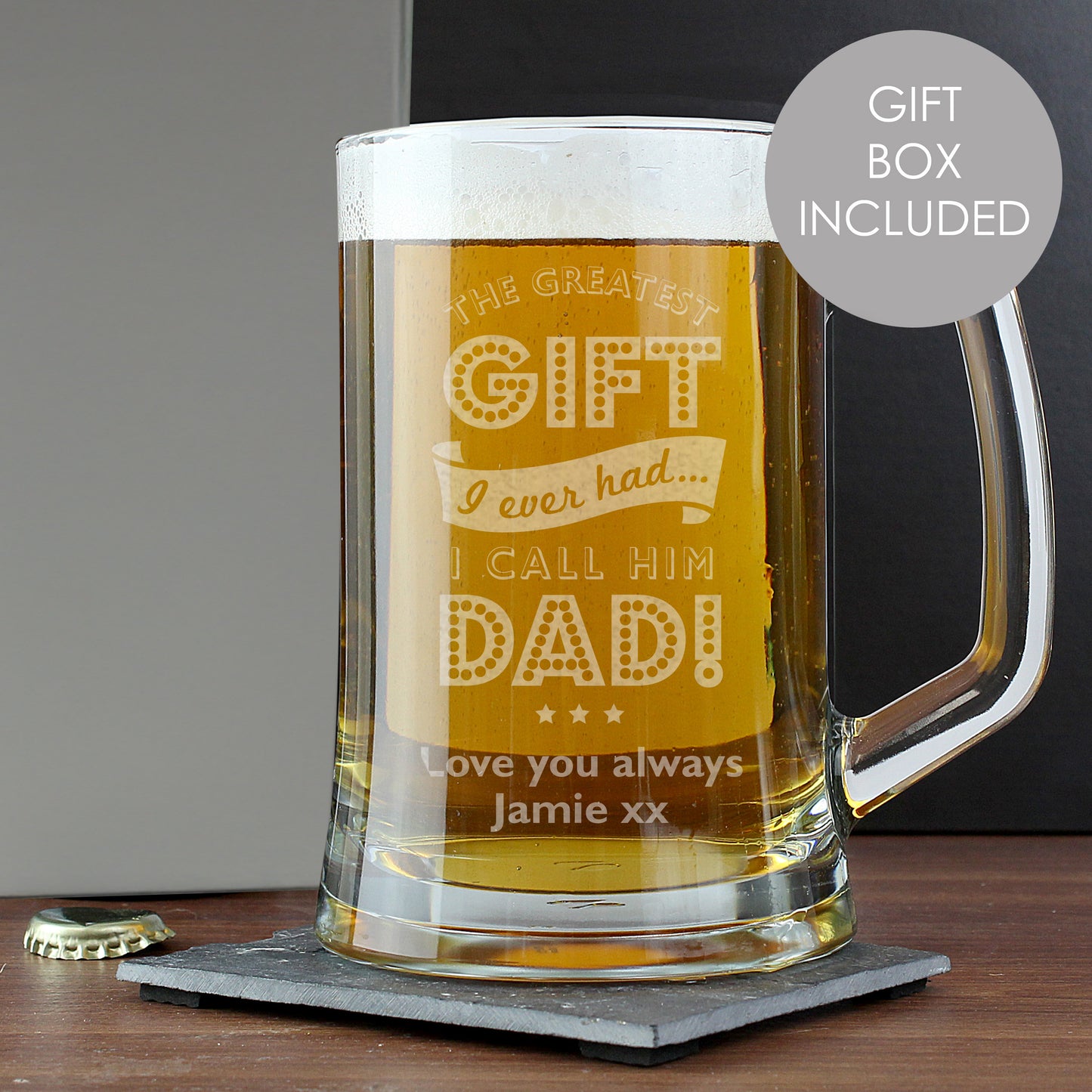 GREATEST DAD GLASS PINT TANKARD