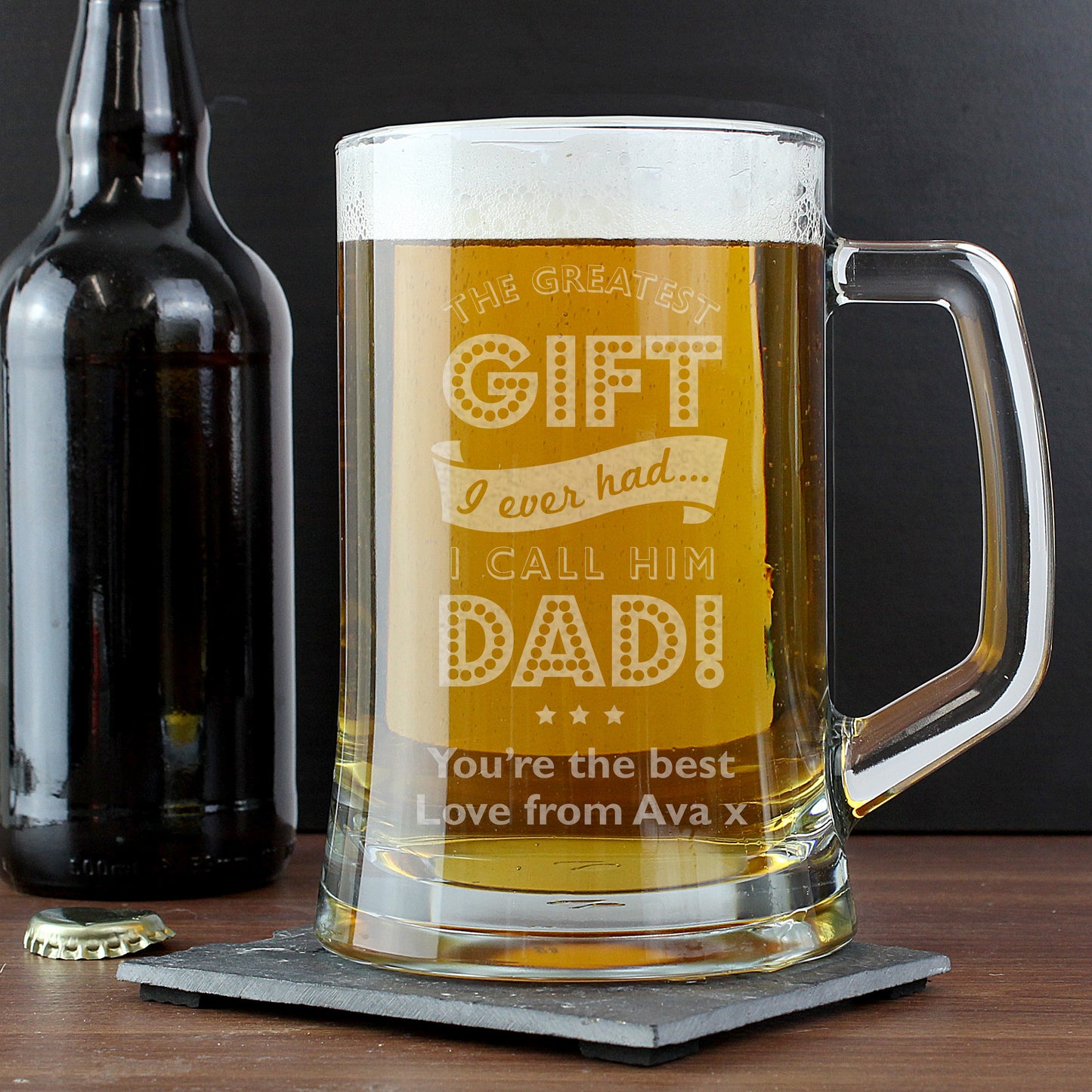 GREATEST DAD GLASS PINT TANKARD