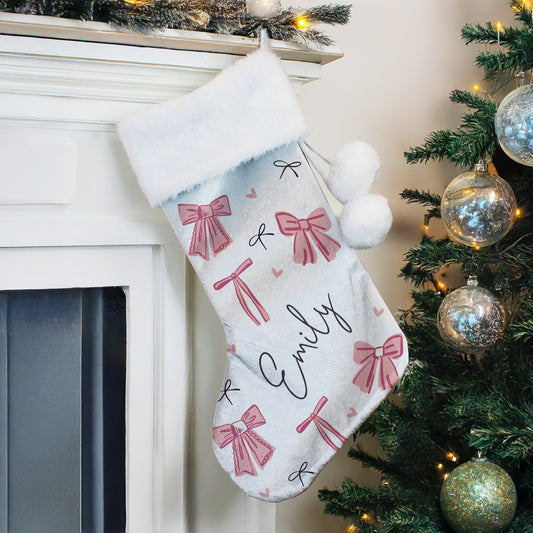 PINK BOW STOCKING