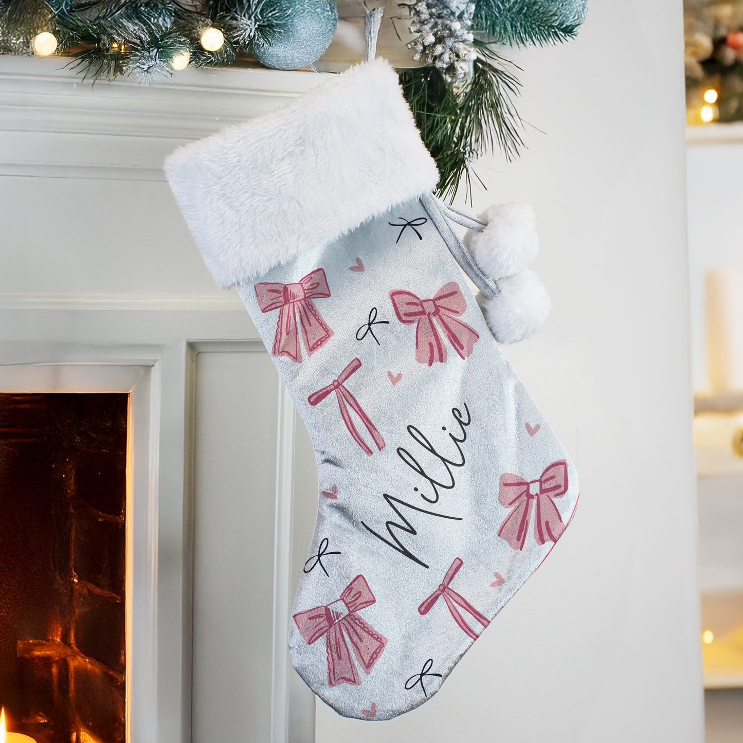 PINK BOW STOCKING