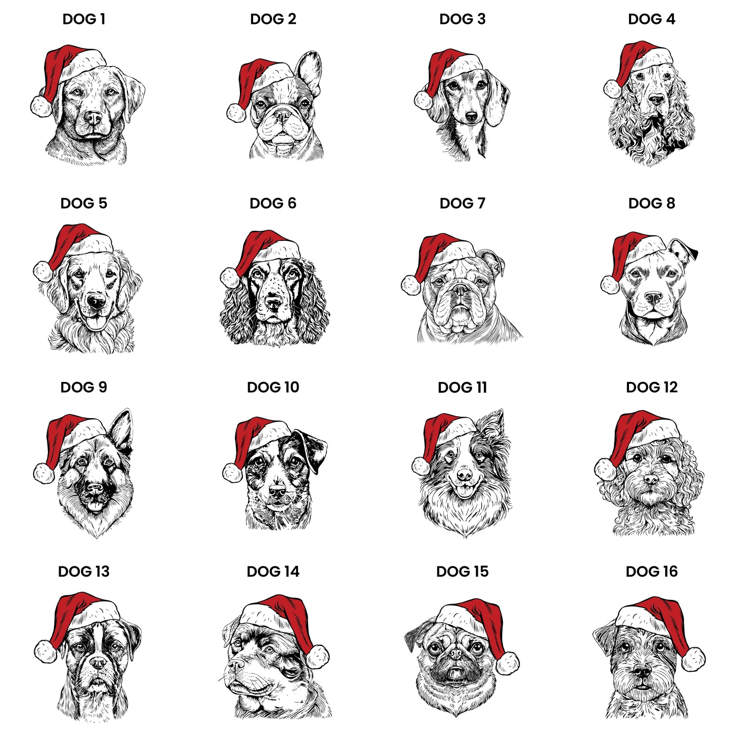 DOG BREED STOCKING