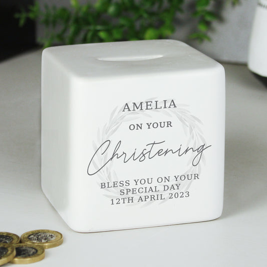 CHRISTENING CERAMIC MONEY BOX