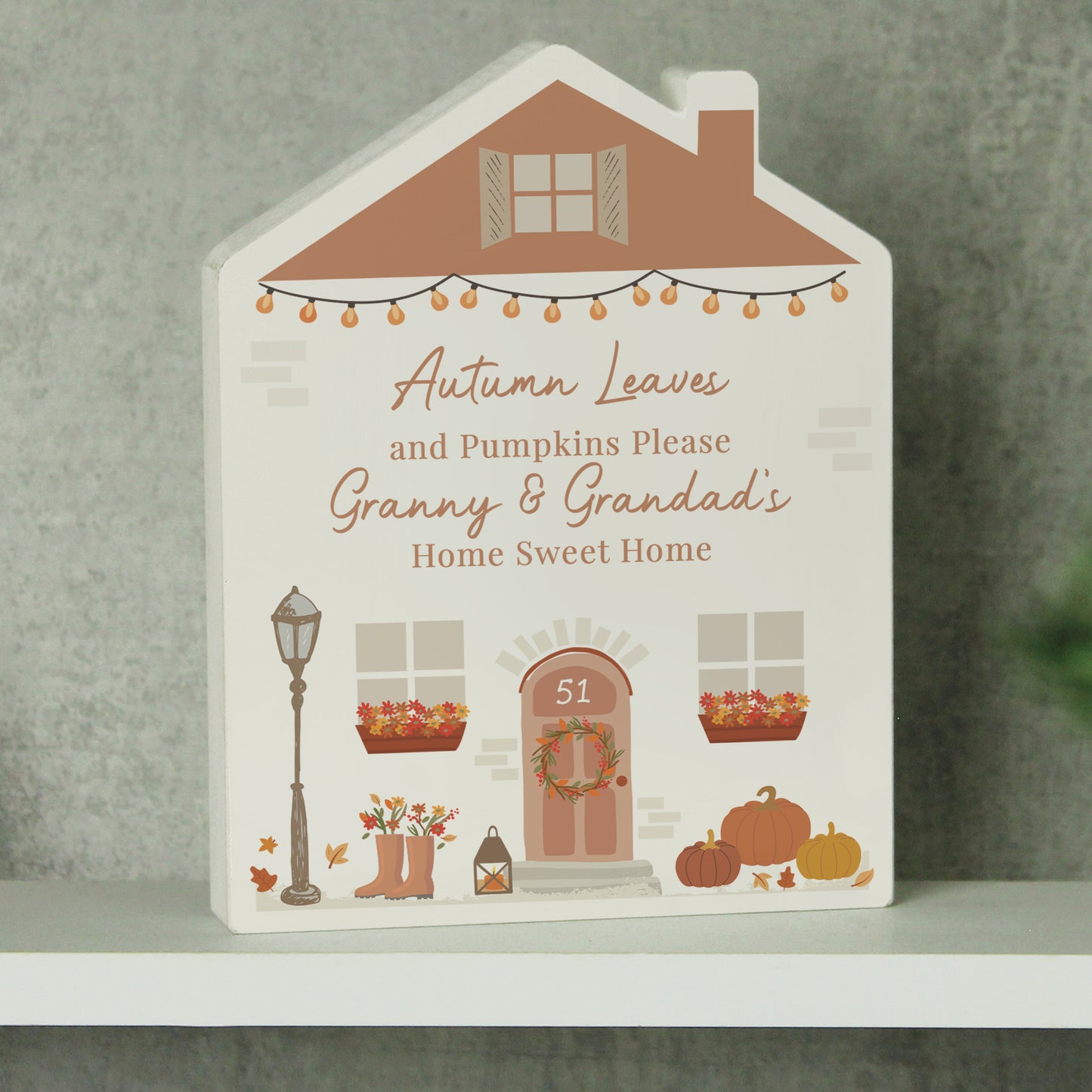 AUTUMN WOODEN HOUSE ORNAMENT