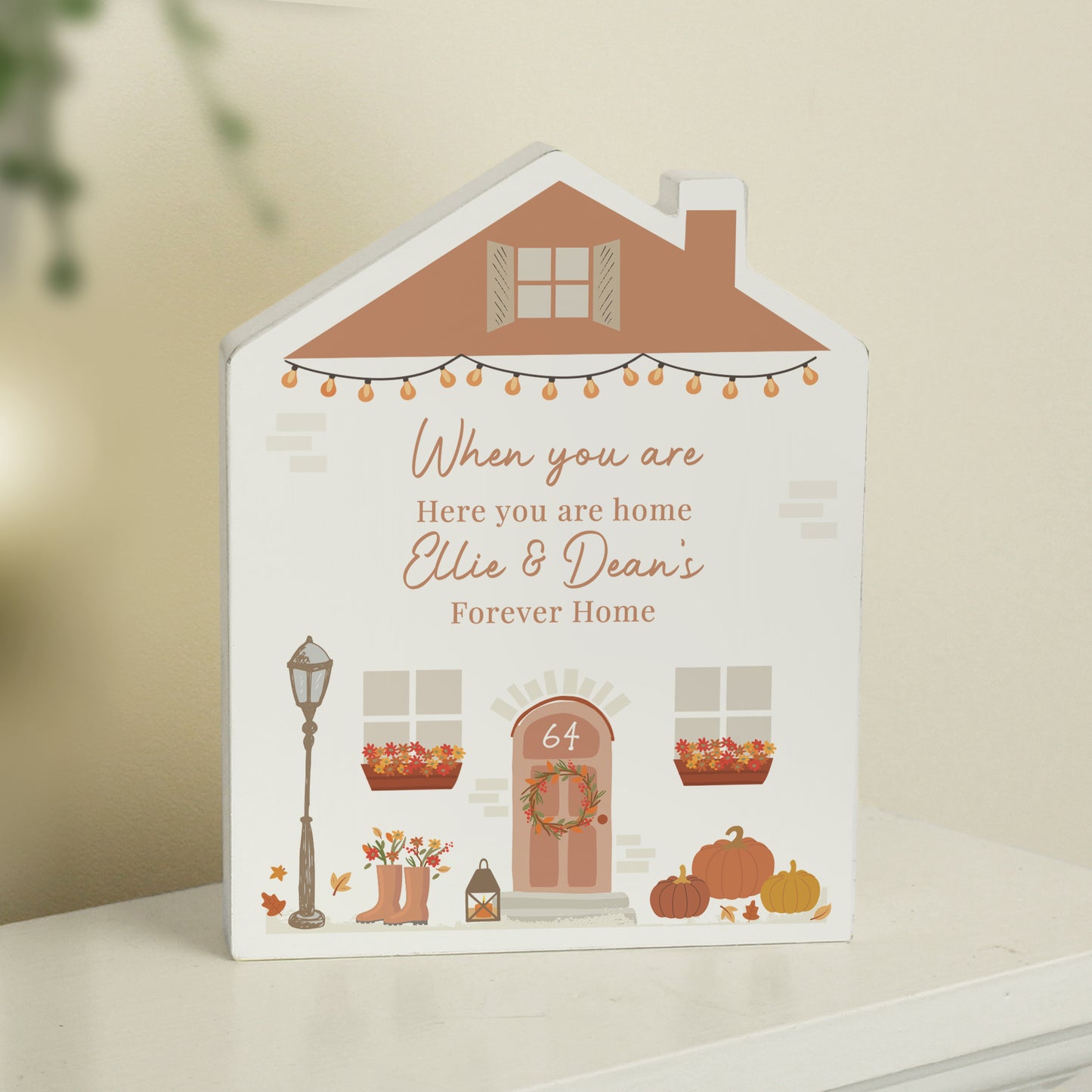 AUTUMN WOODEN HOUSE ORNAMENT