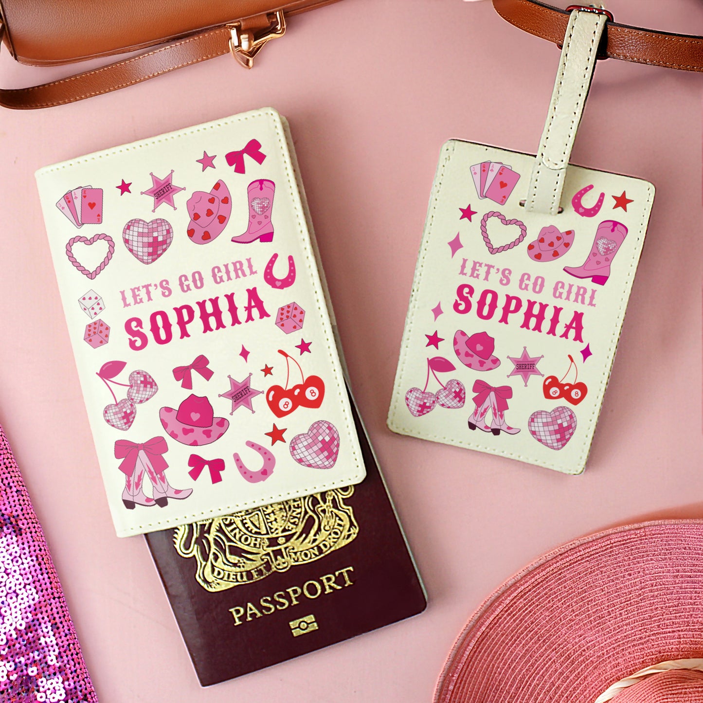 COWGIRL HOLDER & LUGGAGE TAG
