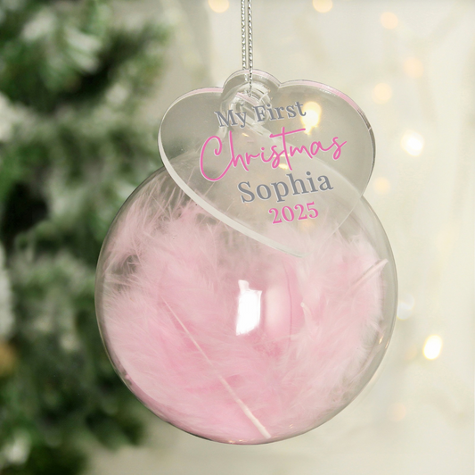 PINK 1ST CHRISTMAS BAUBLE