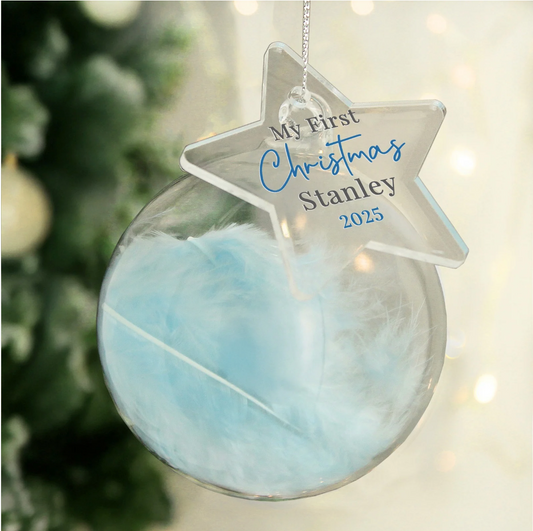 BLUE 1ST CHRISTMAS BAUBLE