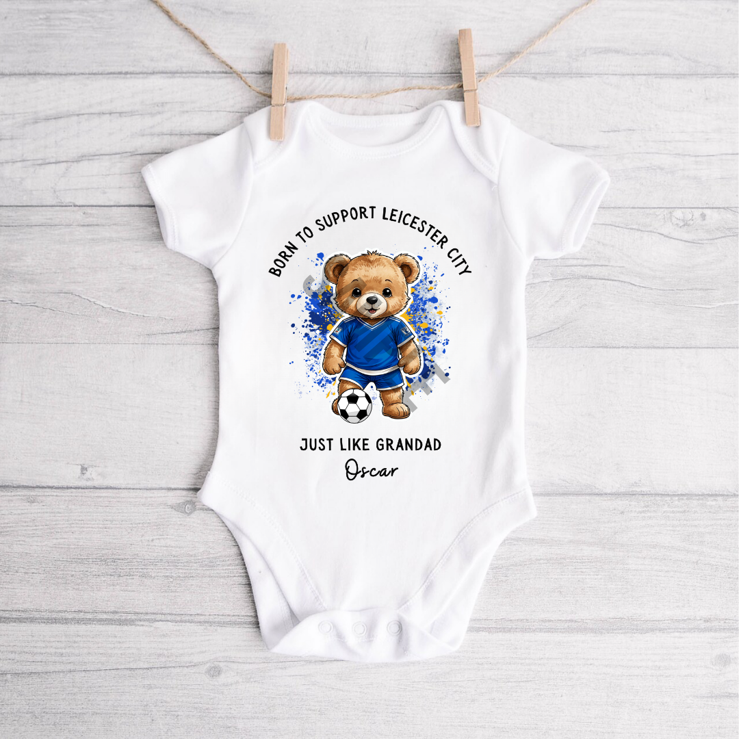 BORN TO SUPPORT LEICESTER CITY BABY VEST