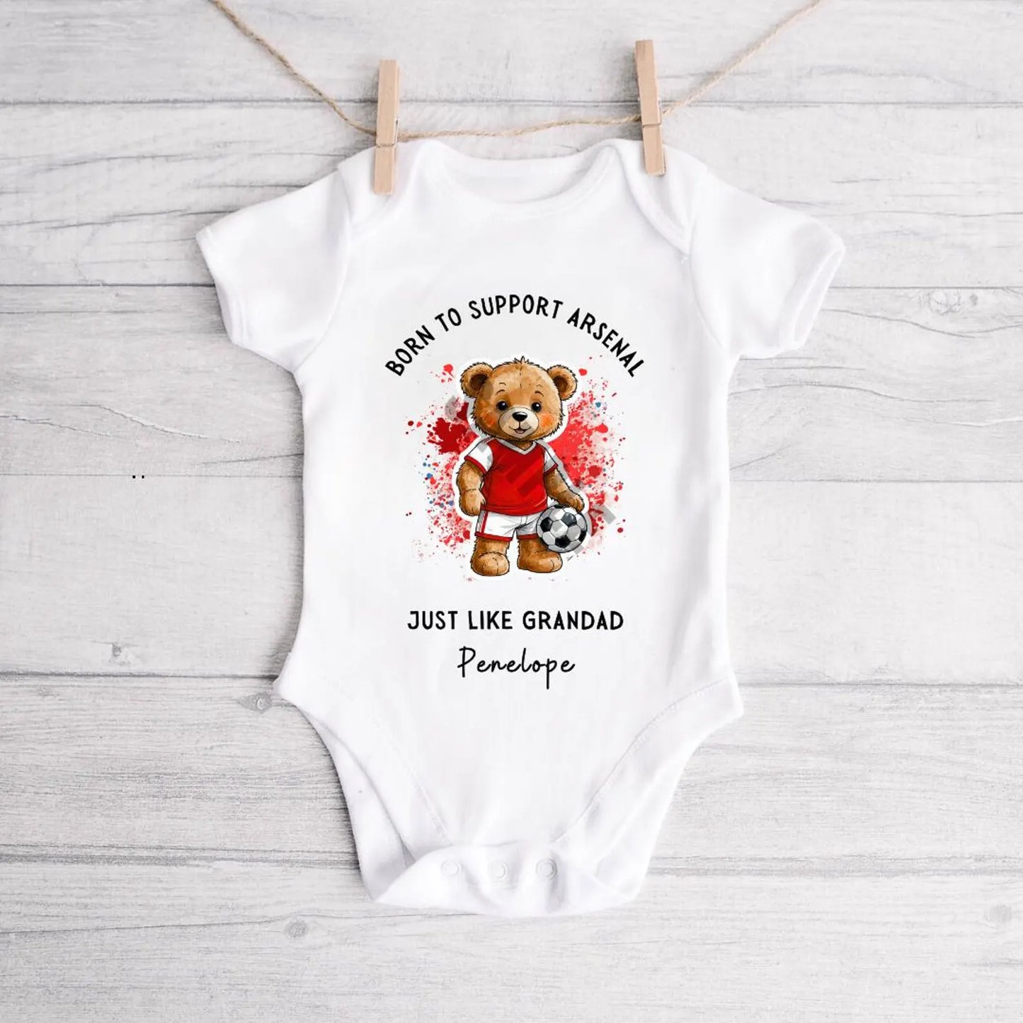 BORN TO SUPPORT ARSENAL BABY VEST