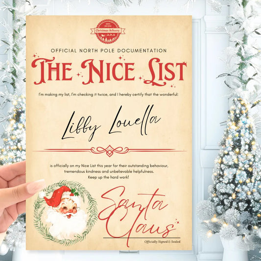 NICE LIST CERTIFICATE