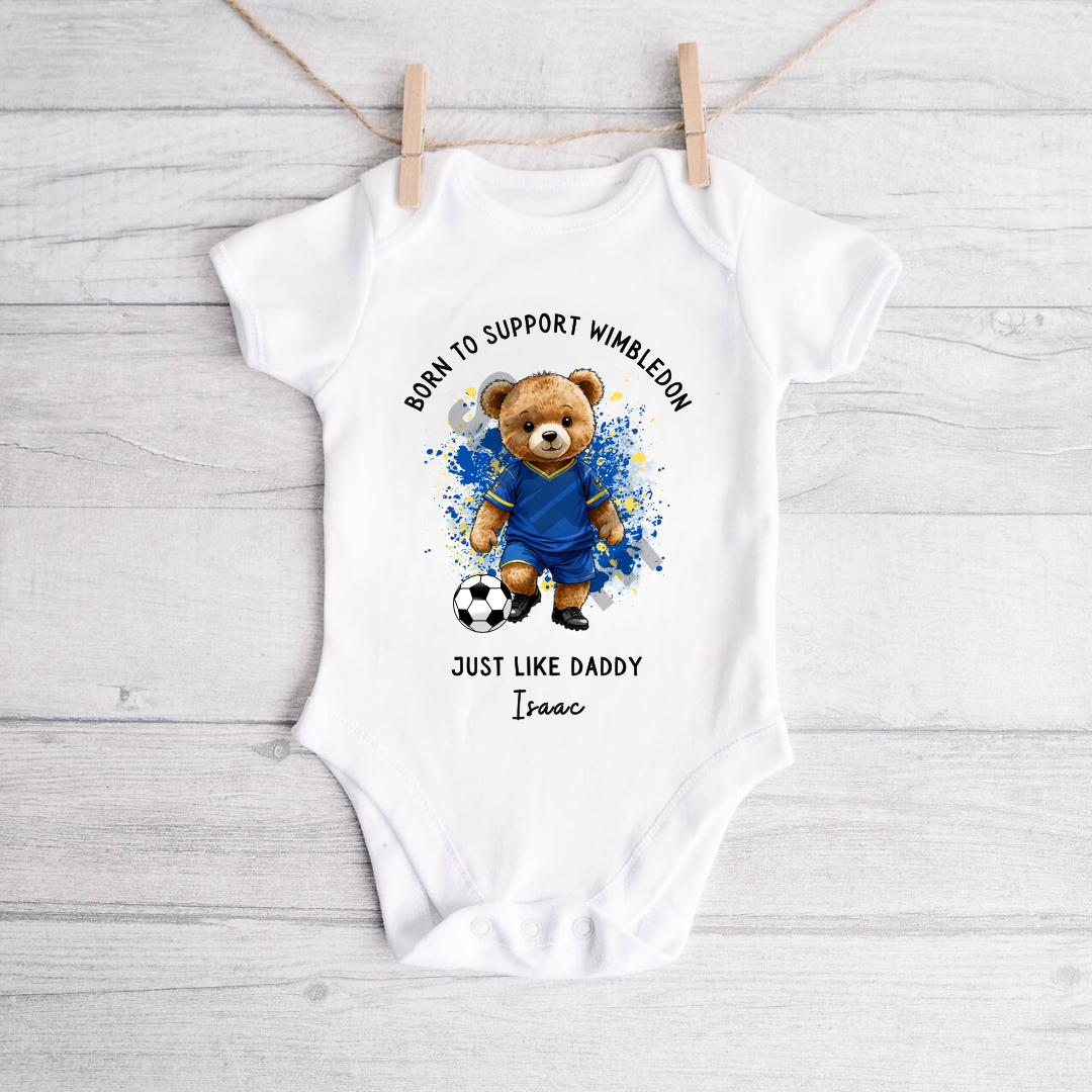 BORN TO SUPPORT WIMBLEDON BABY VEST