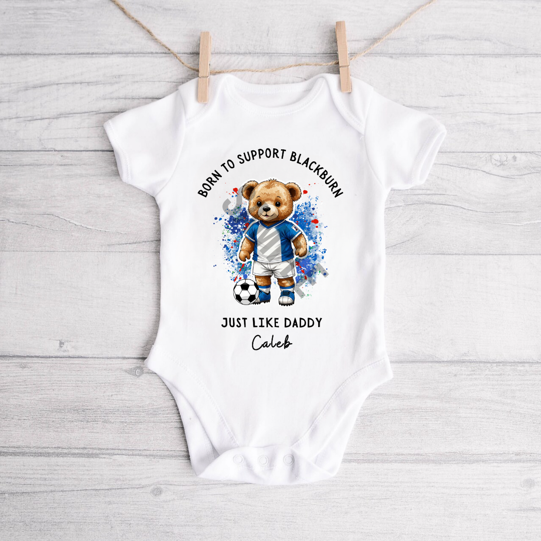 BORN TO SUPPORT BLACKBURN ROVERS BABY VEST