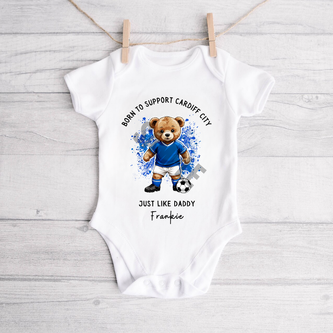 BORN TO SUPPORT CARDIFF CITY BABY VEST