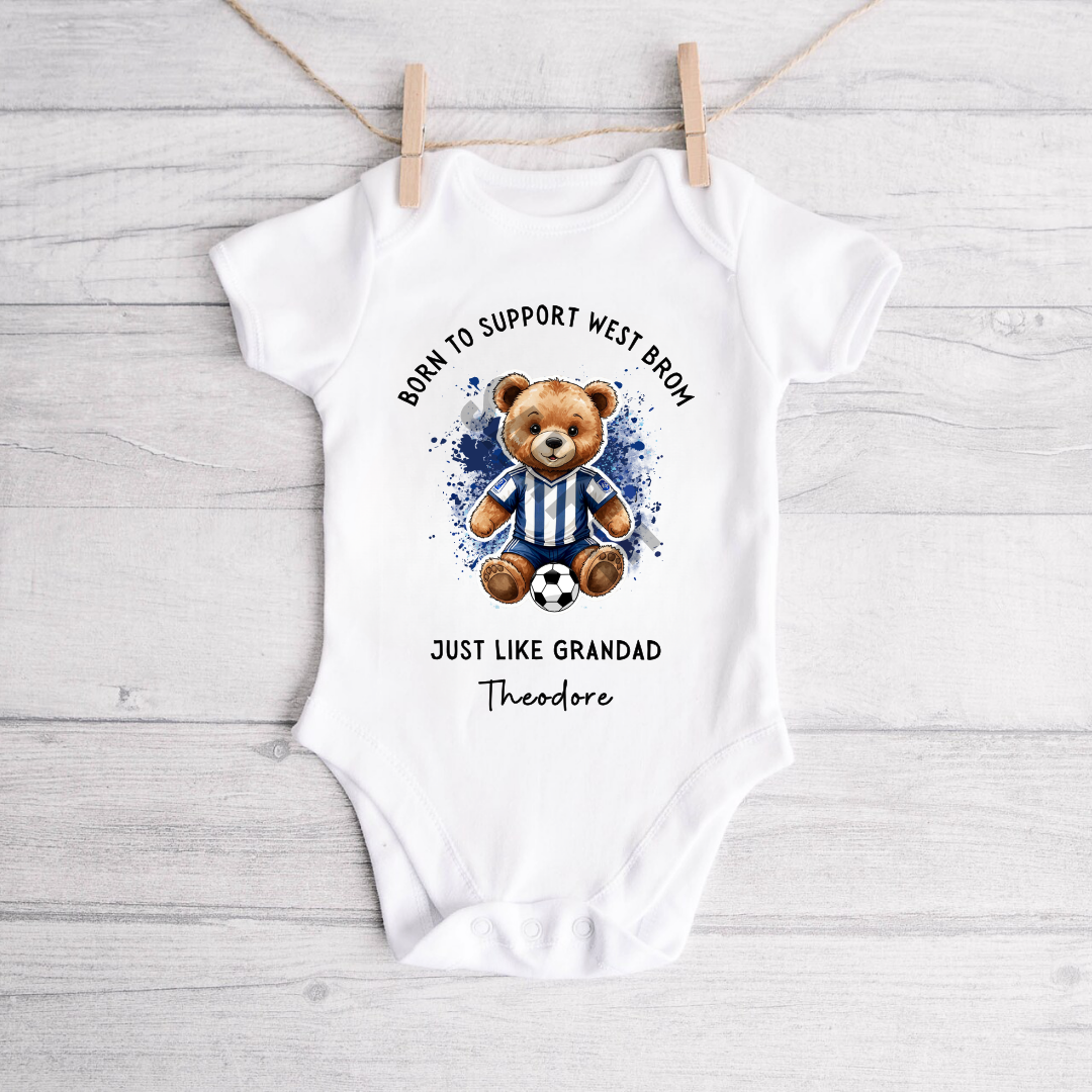 BORN TO SUPPORT WEST BROM BABY VEST