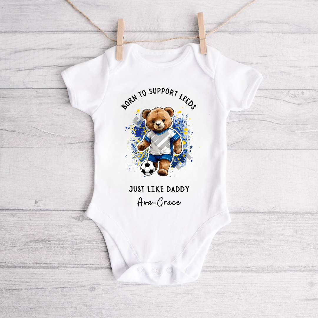 BORN TO SUPPORT LEEDS BABY VEST