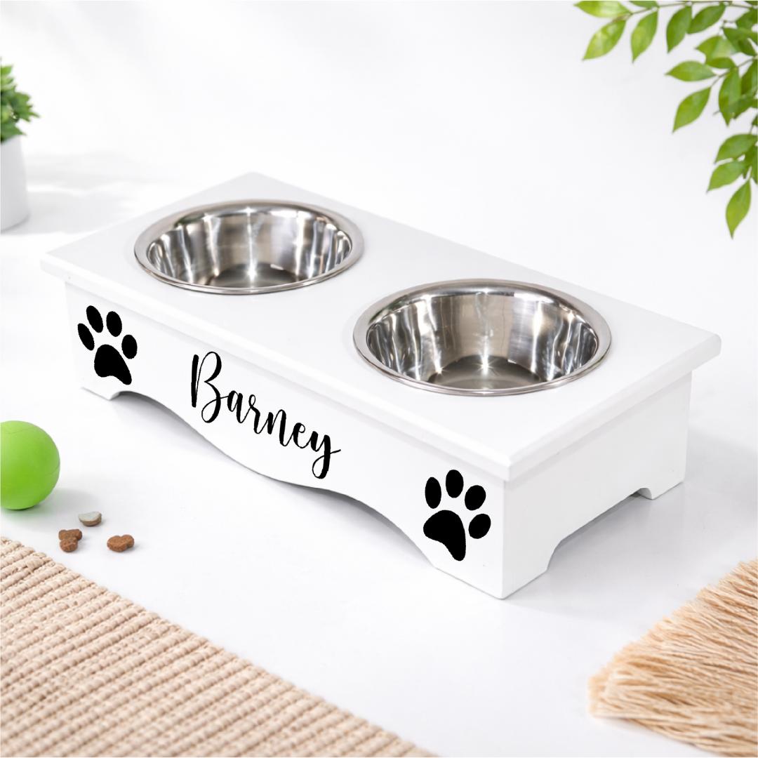 WHITE PET FEEDING STATION