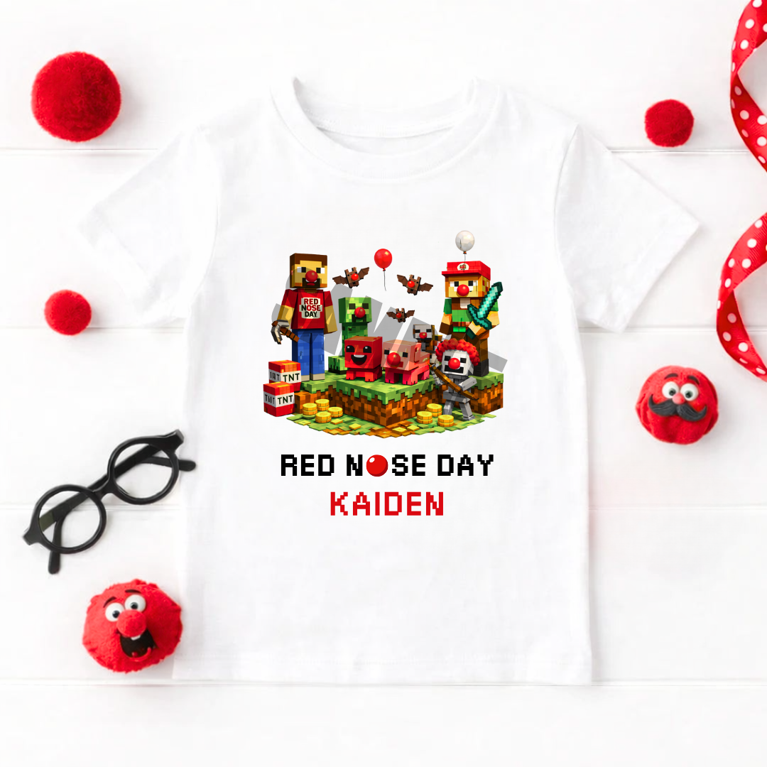 MINECRAFT RED NOSE DAY T-SHIRT