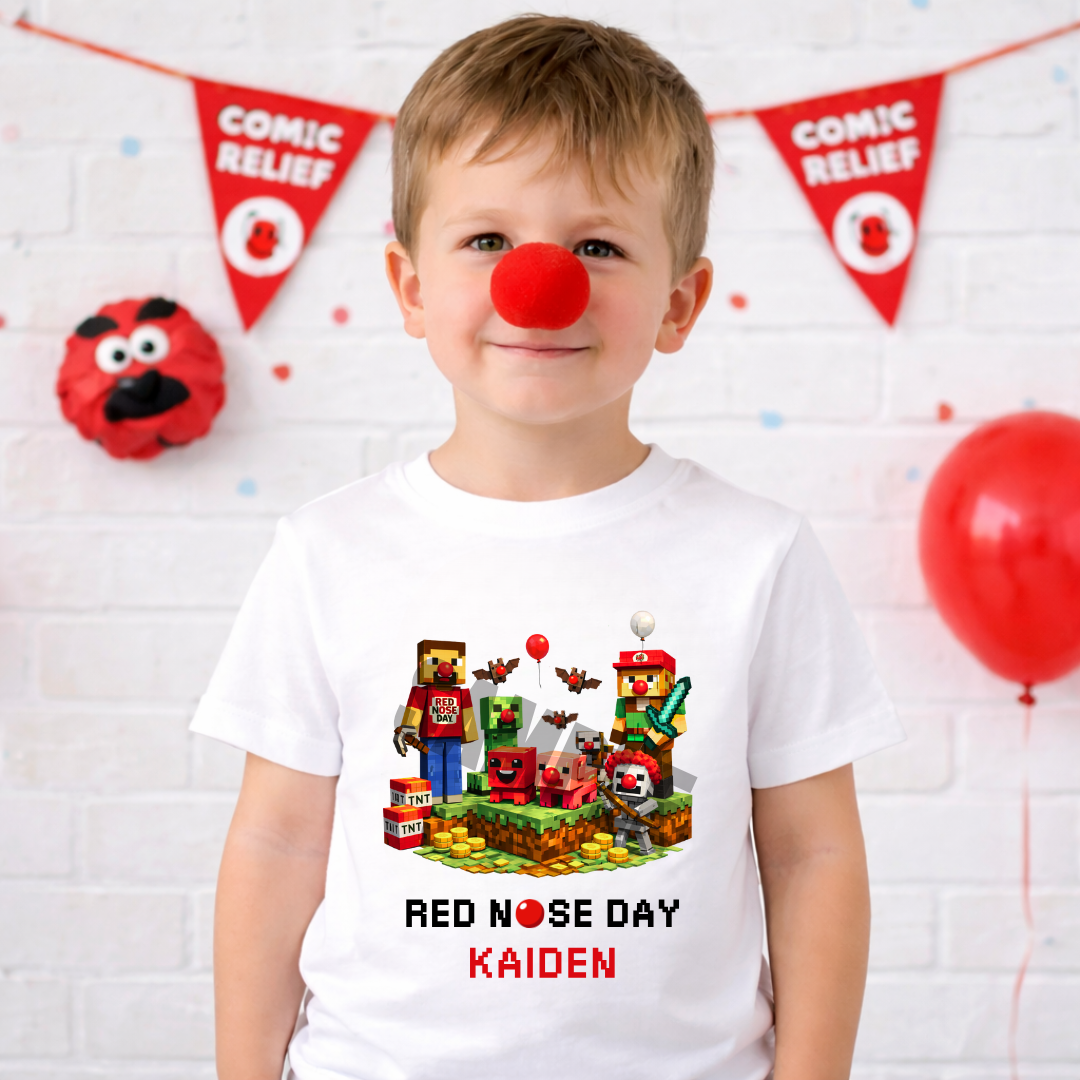 MINECRAFT RED NOSE DAY T-SHIRT