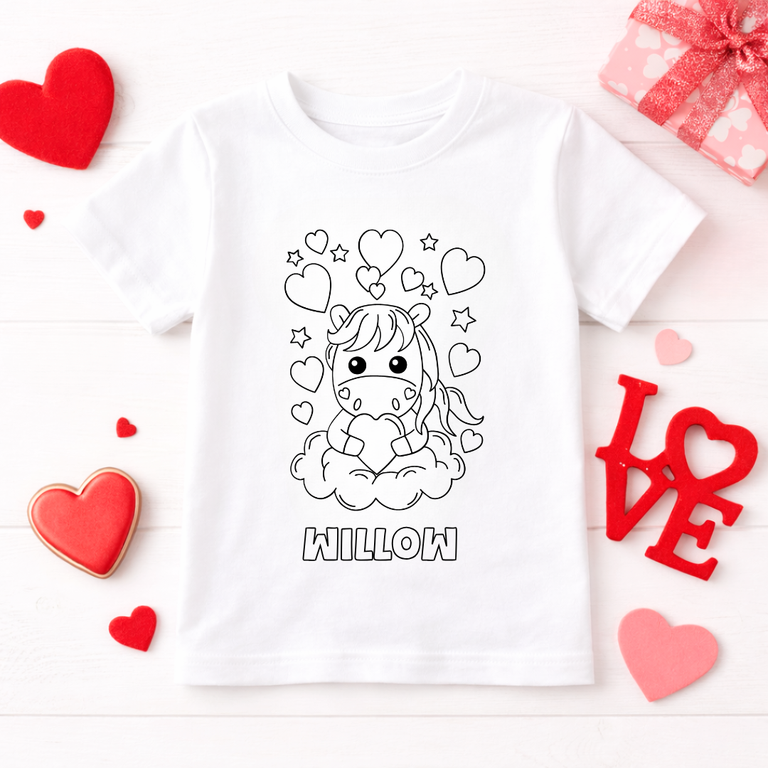 COLOURING VALENTINES T-SHIRT