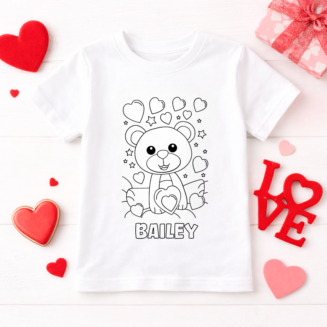 COLOURING VALENTINES T-SHIRT