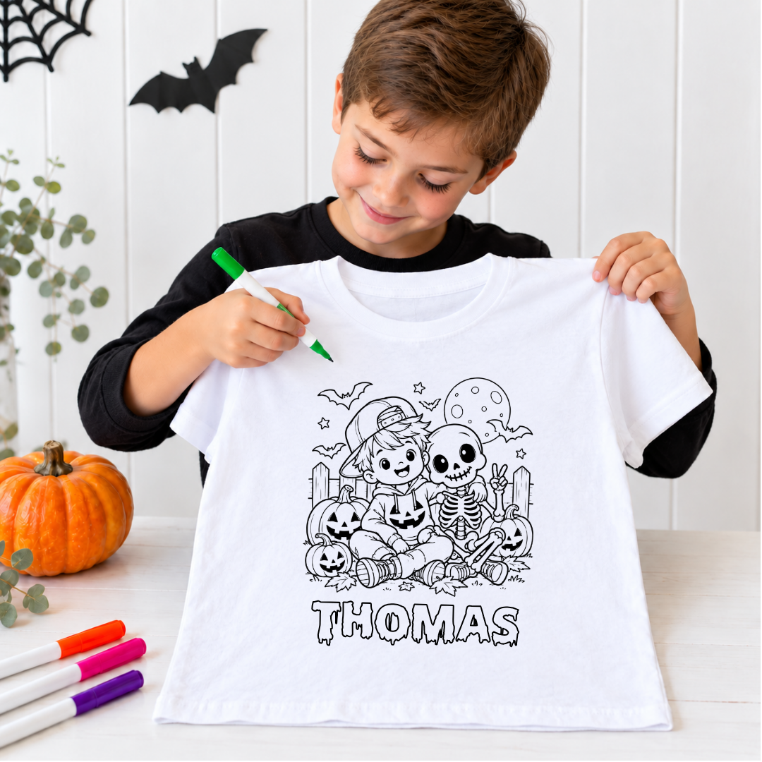 HALLOWEEN COLOURING T-SHIRT