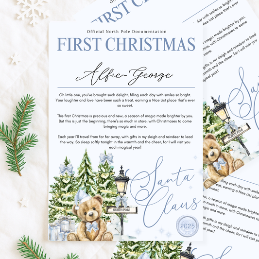 BLUE FIRST CHRISTMAS LETTER