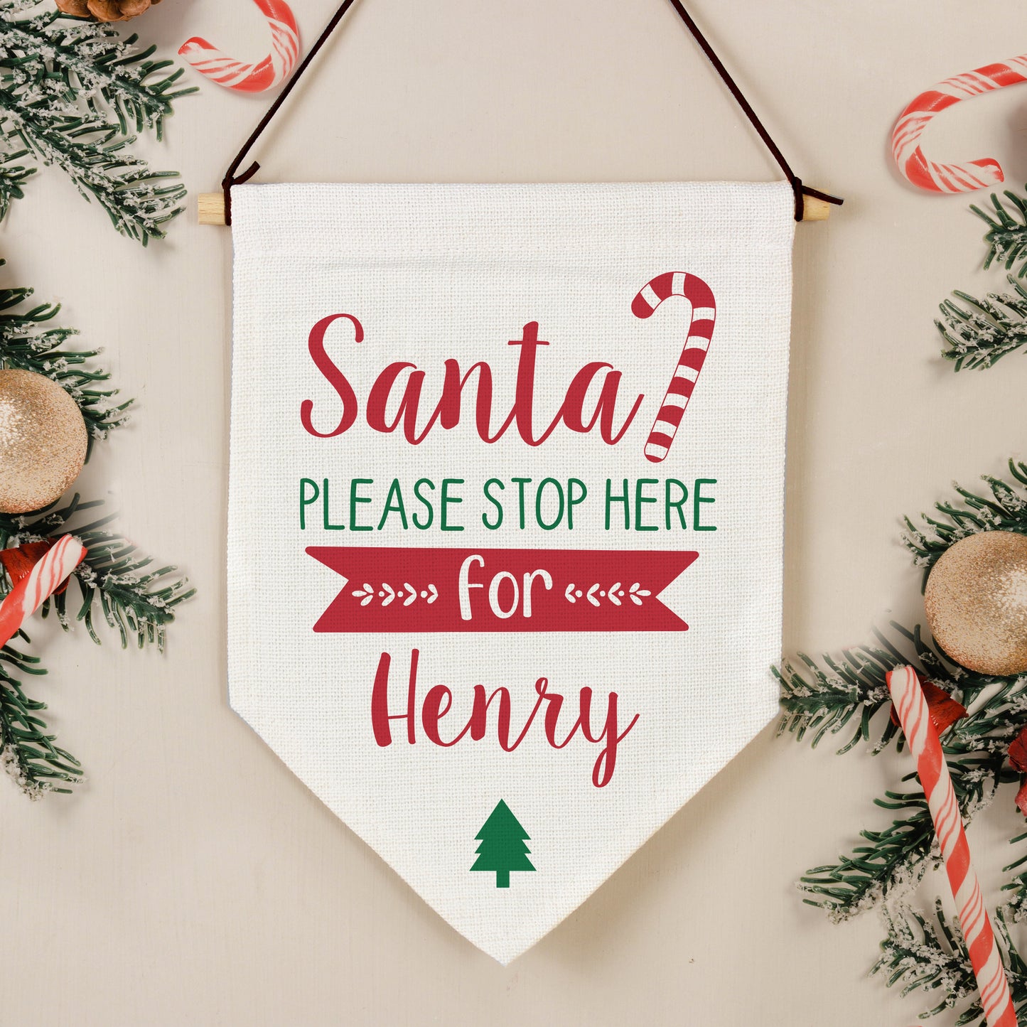SANTA STOP HERE BANNER