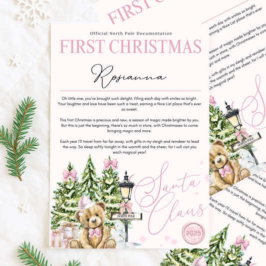 PINK FIRST CHRISTMAS LETTER