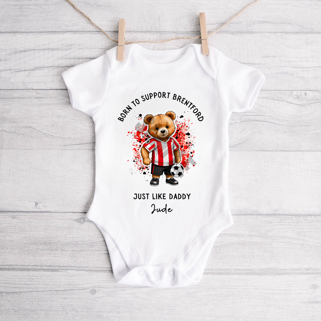 BORN TO SUPPORT BRENTFORD BABY VEST