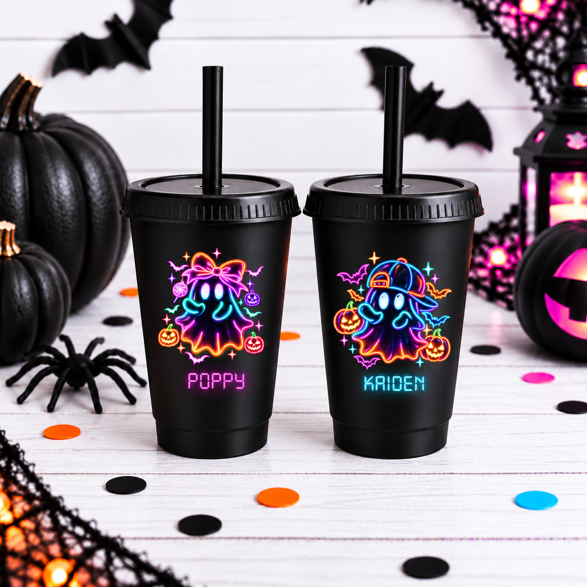 NEON HALLOWEEN CUPS