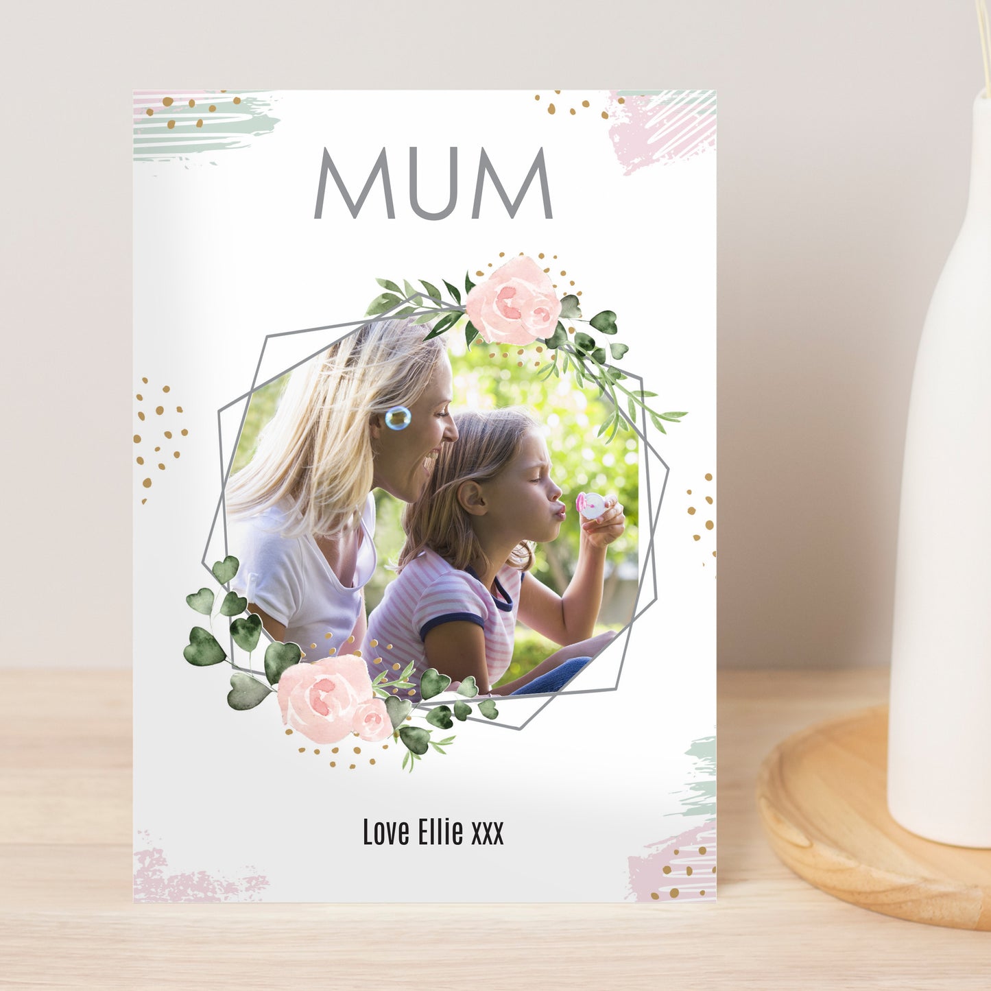 PERSONALISED FLORAL ABSTRACT PHOTO CARD