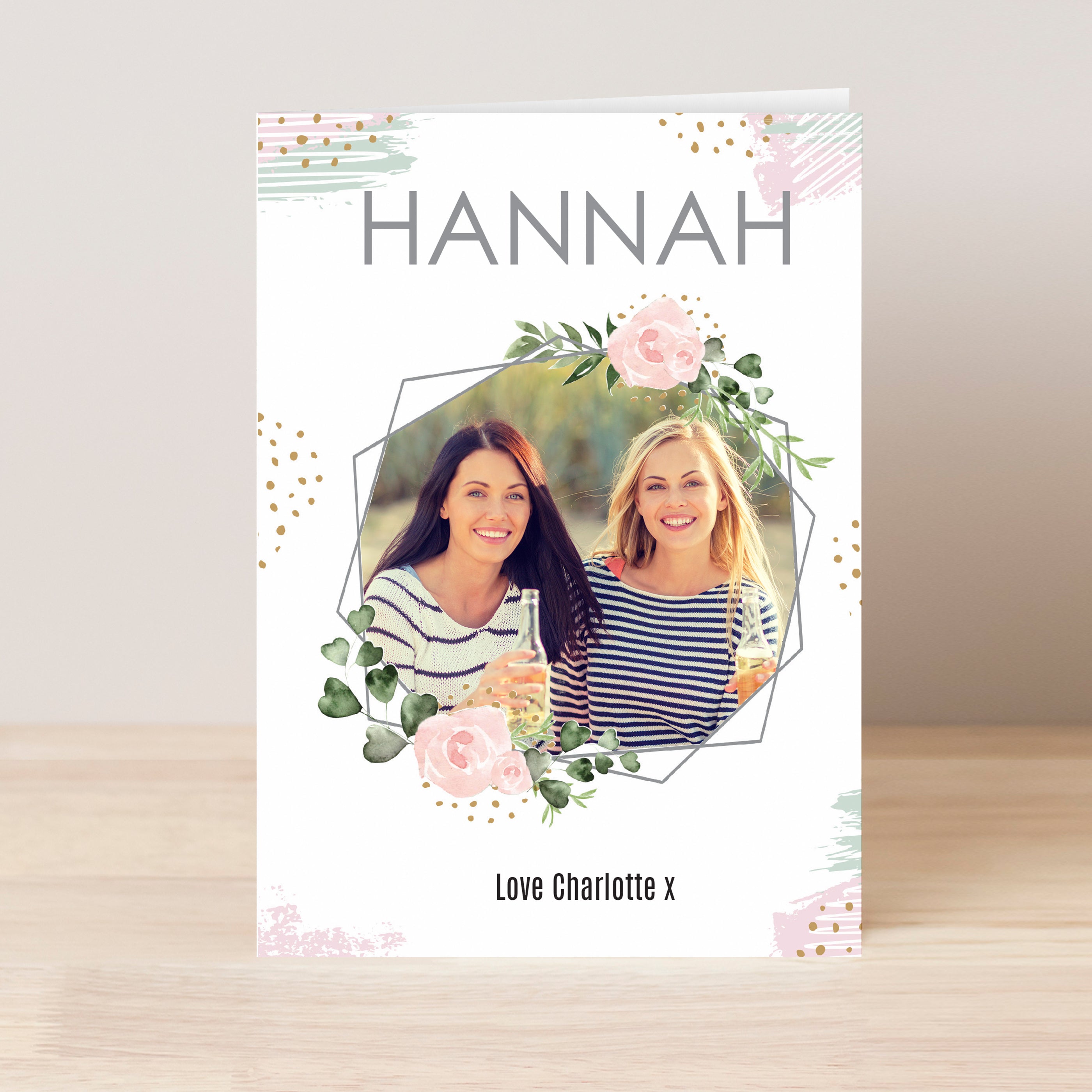 PERSONALISED FLORAL ABSTRACT PHOTO CARD