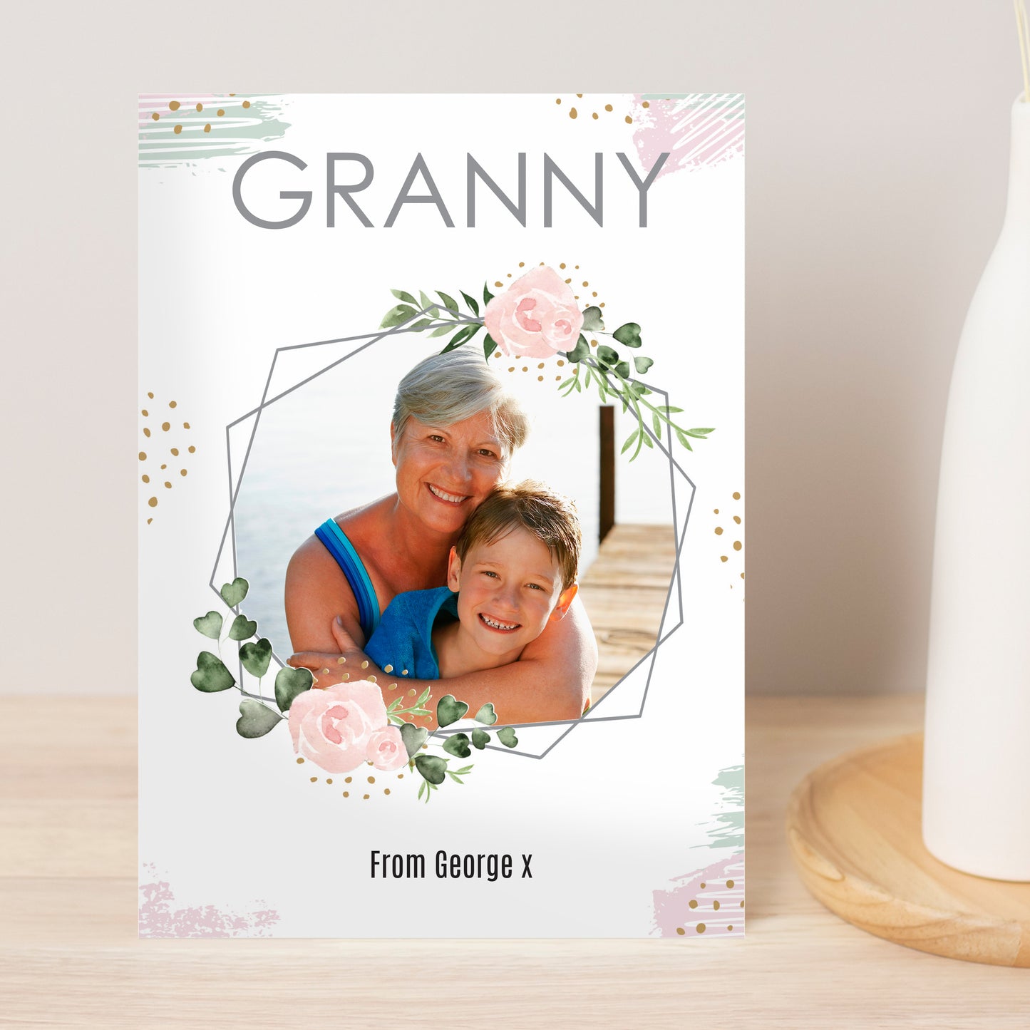 PERSONALISED FLORAL ABSTRACT PHOTO CARD